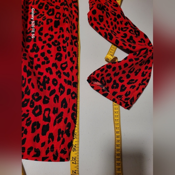 Charlotte Russe Leopard Print Pantsuit Red Black Size S Retro Punk Night Out - Picture 5 of 8